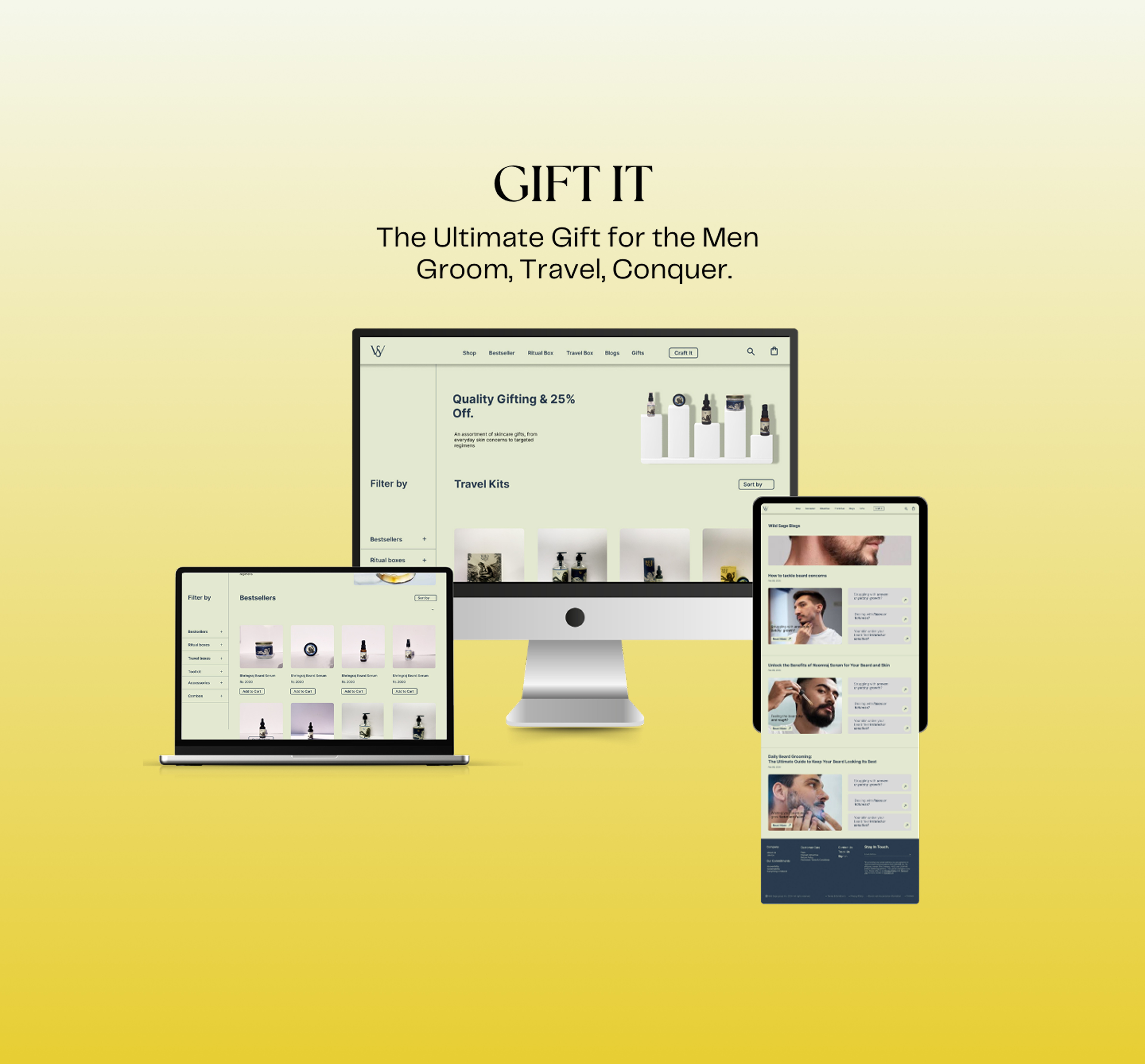 animated website gifting page, Blogs page design
