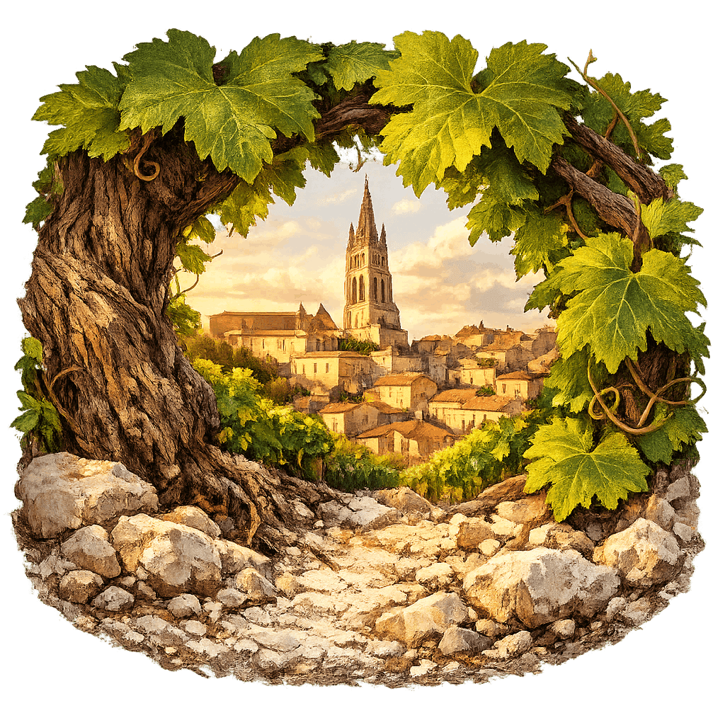 Detailed graphic of the Saint-Émilion wine region.