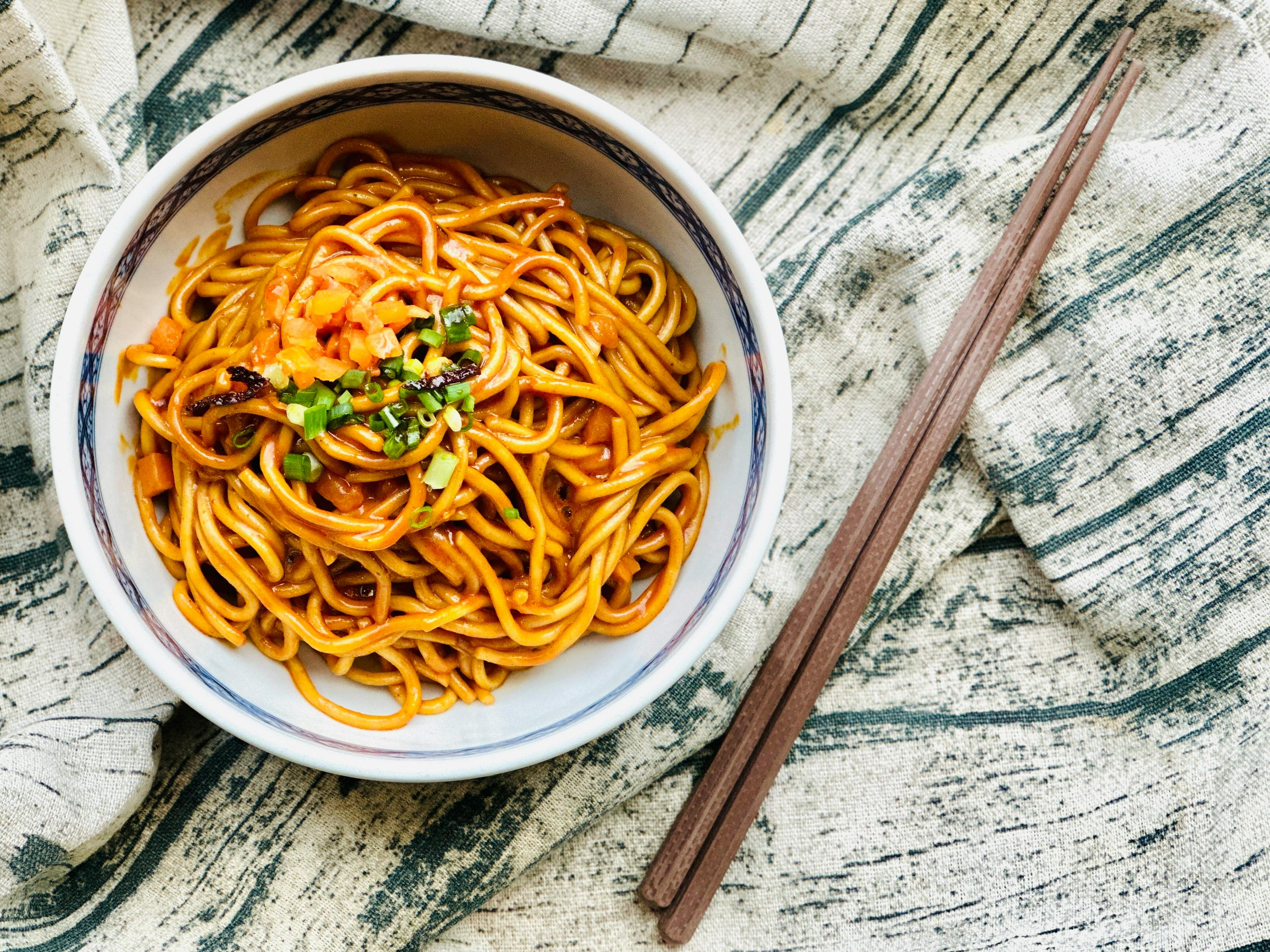 Sichuan cold noodles, classic local snack in Chengdu
