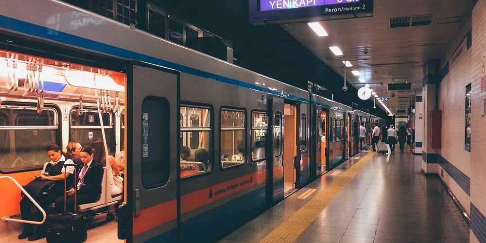 People sitting in metro train