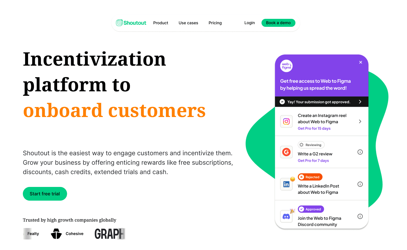 Landing page hero section design