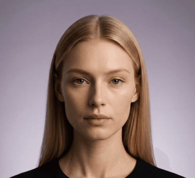 Freyja Lindholm AI model portrait for clean jewelry presentation
