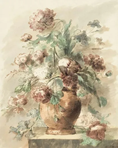 Title: Blumenstillleben in brauner Vase Creator: Pieter van Loo (Künstler_in) Date: Providing institution: Albertina Aggregator: Kulturpool Providing Country: Austria Public Domain Blumenstillleben in brauner Vase by Pieter van Loo (Künstler_in) - Albertina, Austria - Public Domain.