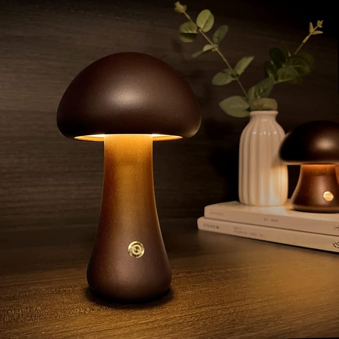 Wooden mushroom lamp – A beautifully designed piece, perfect for adding elegance to any space.