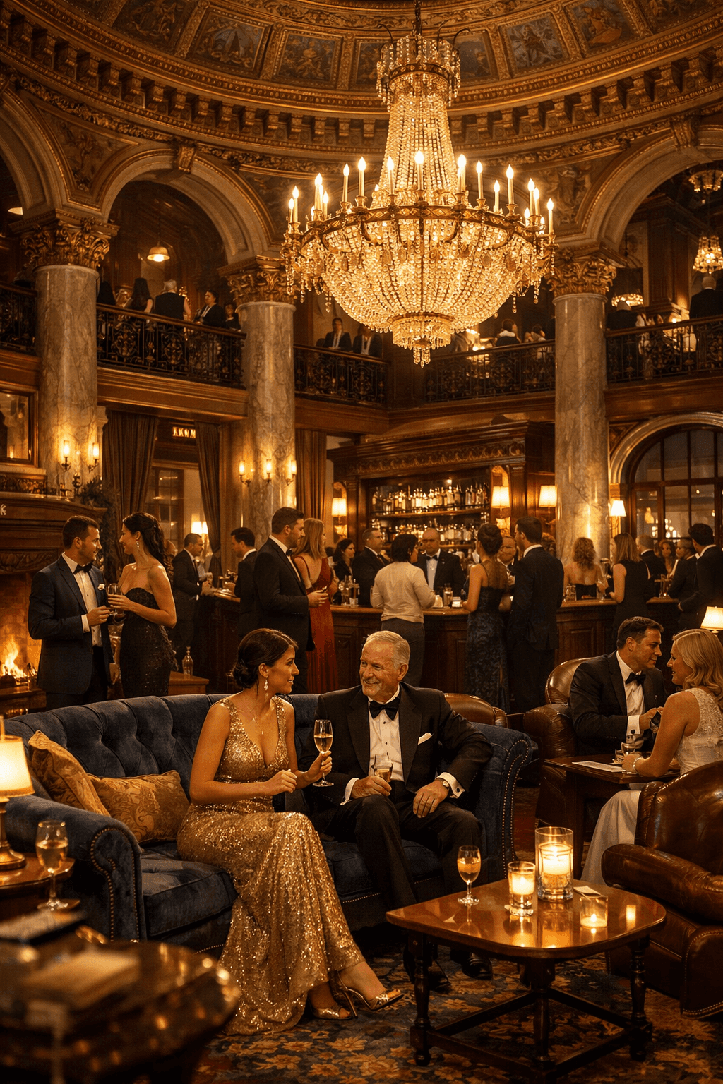 Upscale resident clubhouse lounge with designer lighting and plush seating in Sector 79B Gurugram