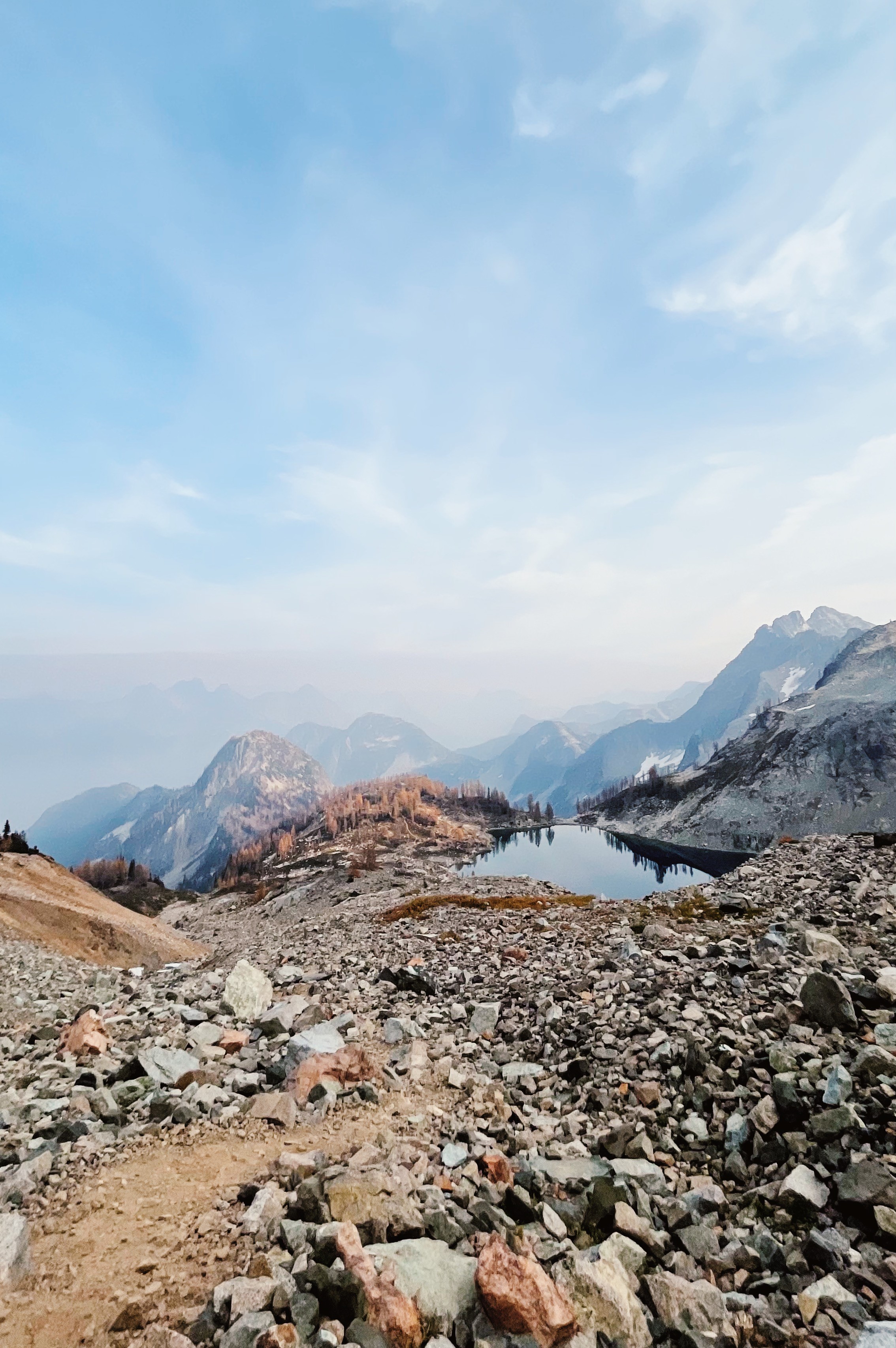 Mountains and an alpine lake