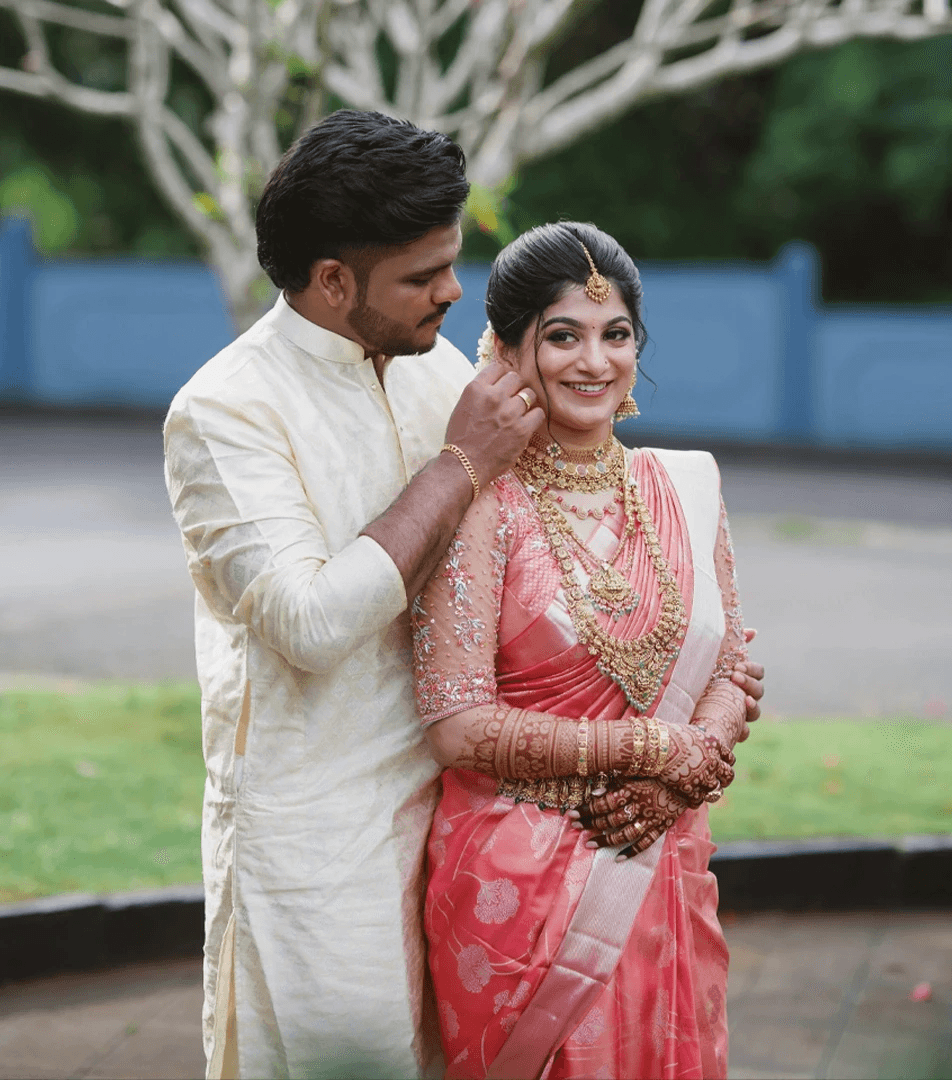 Romantic wedding moment