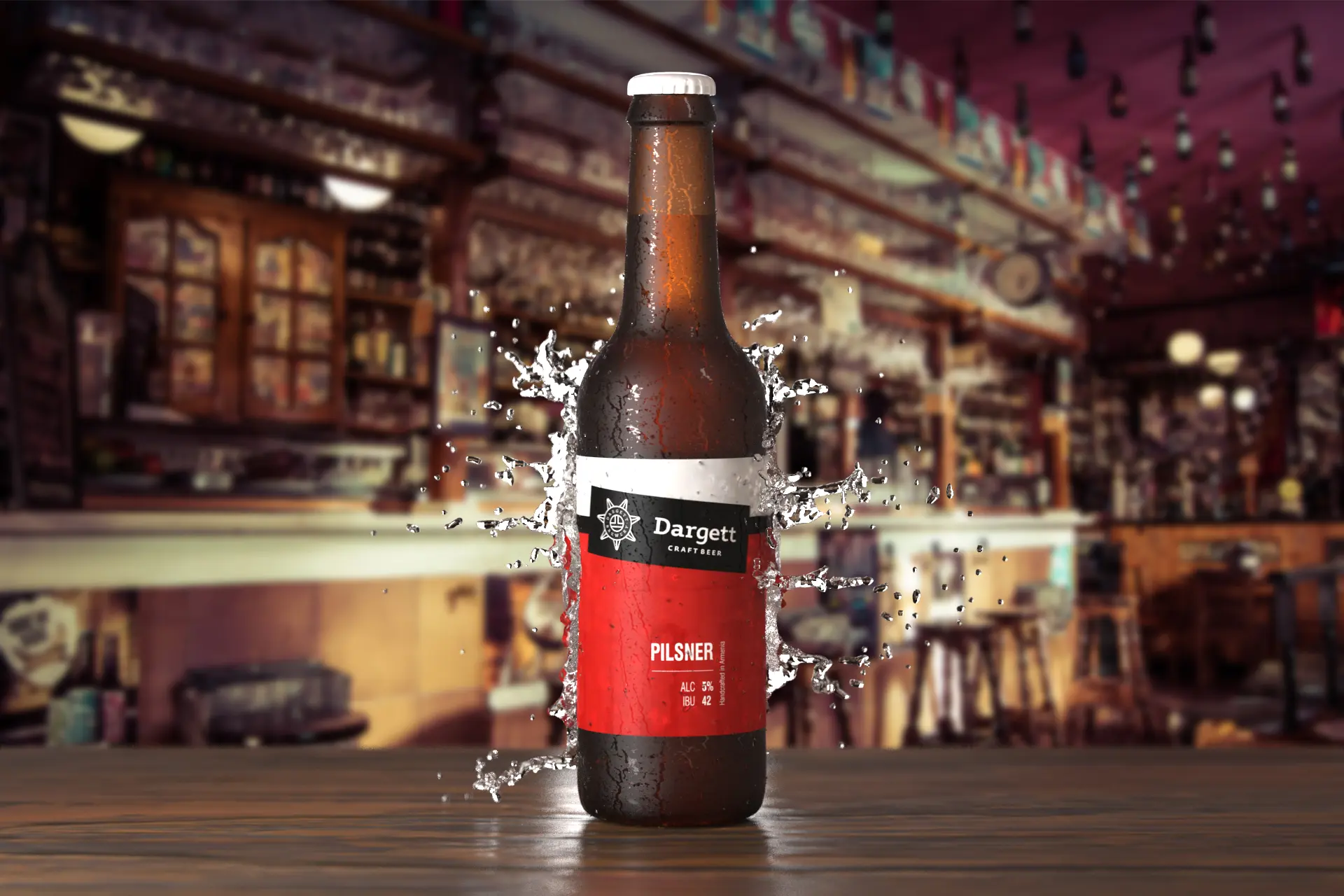 Rendering of a beer bottle