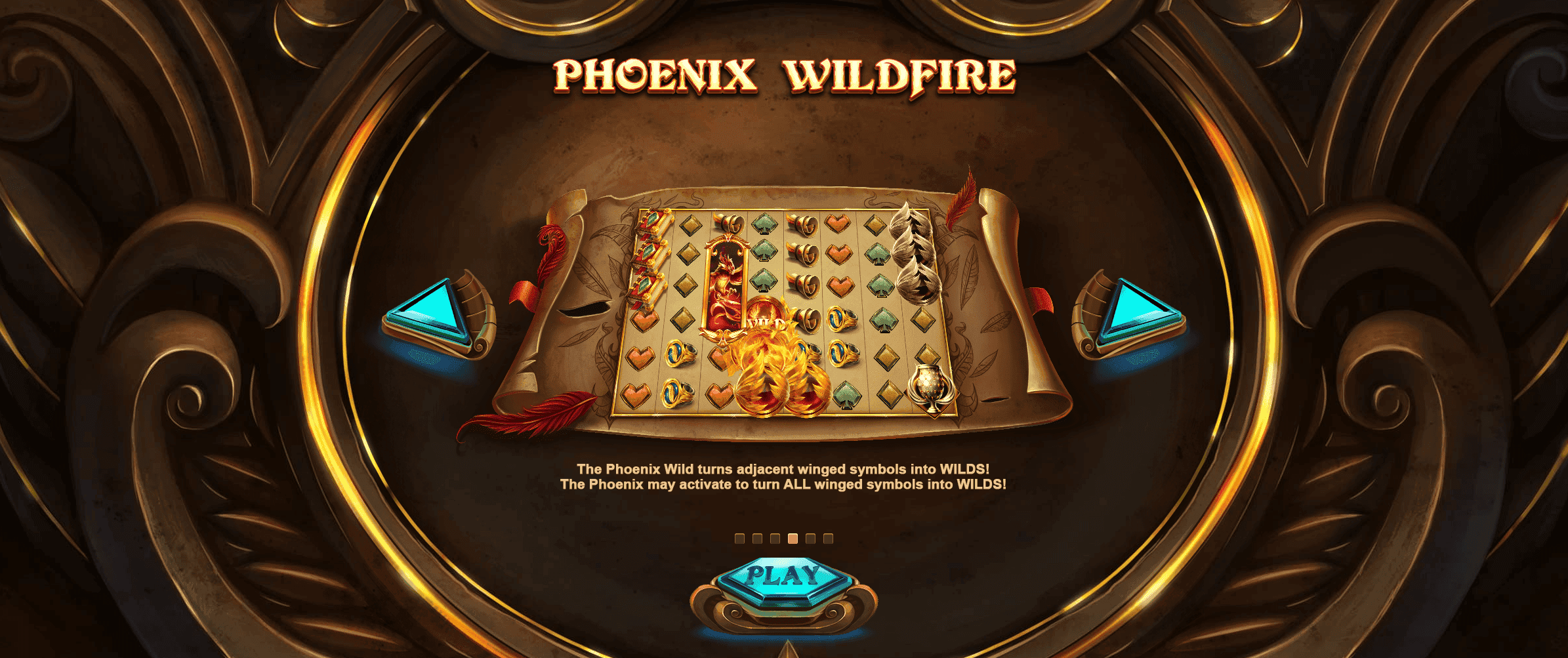 Phoenix Fire Power Reels — fonction Phoenix Wildfire transformant les symboles ailés en Wild