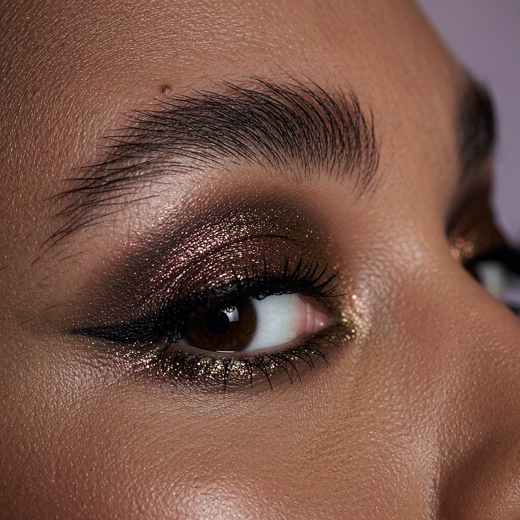 6-Color Smokey Glitter Palette — on skin