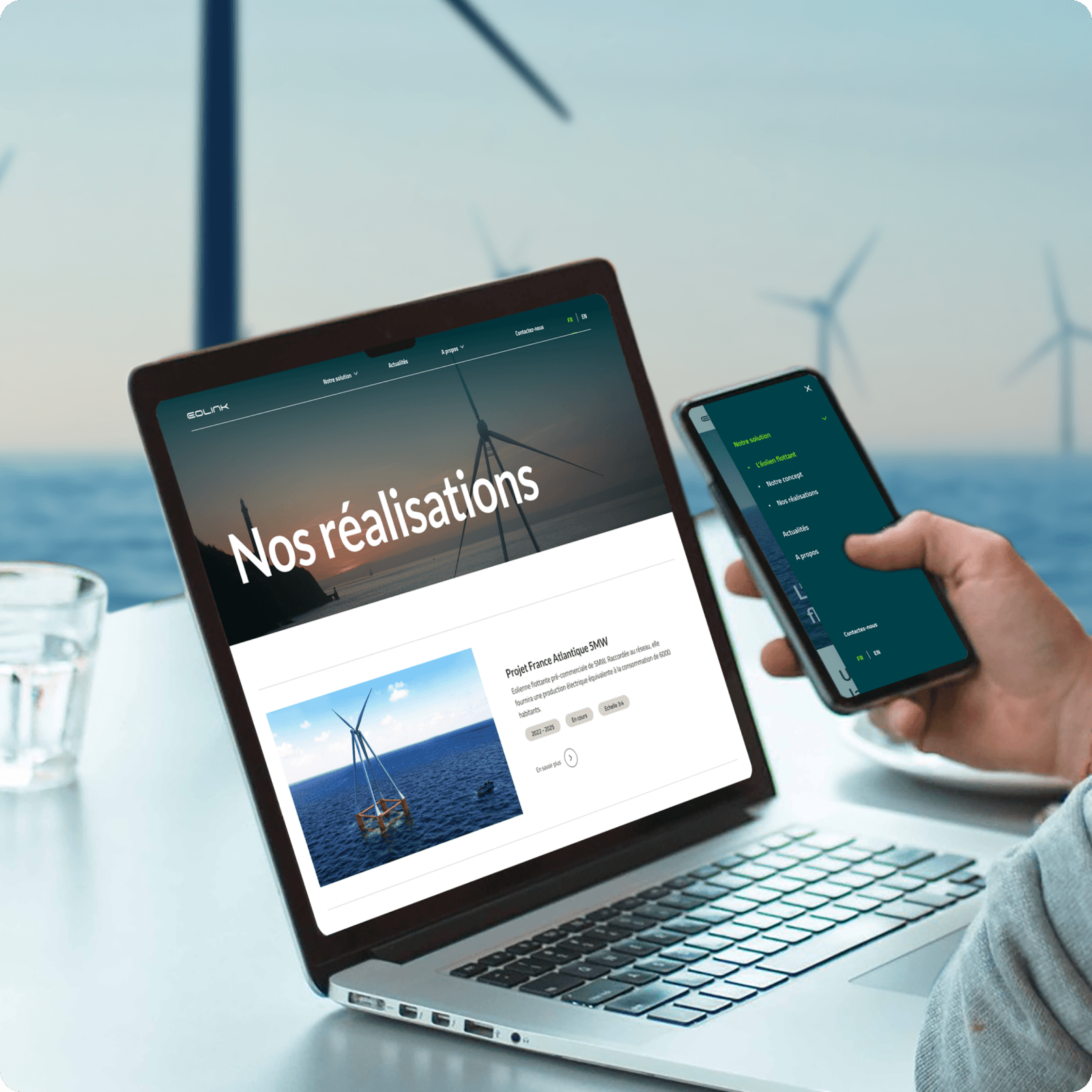 A mockup of the EOLINK site