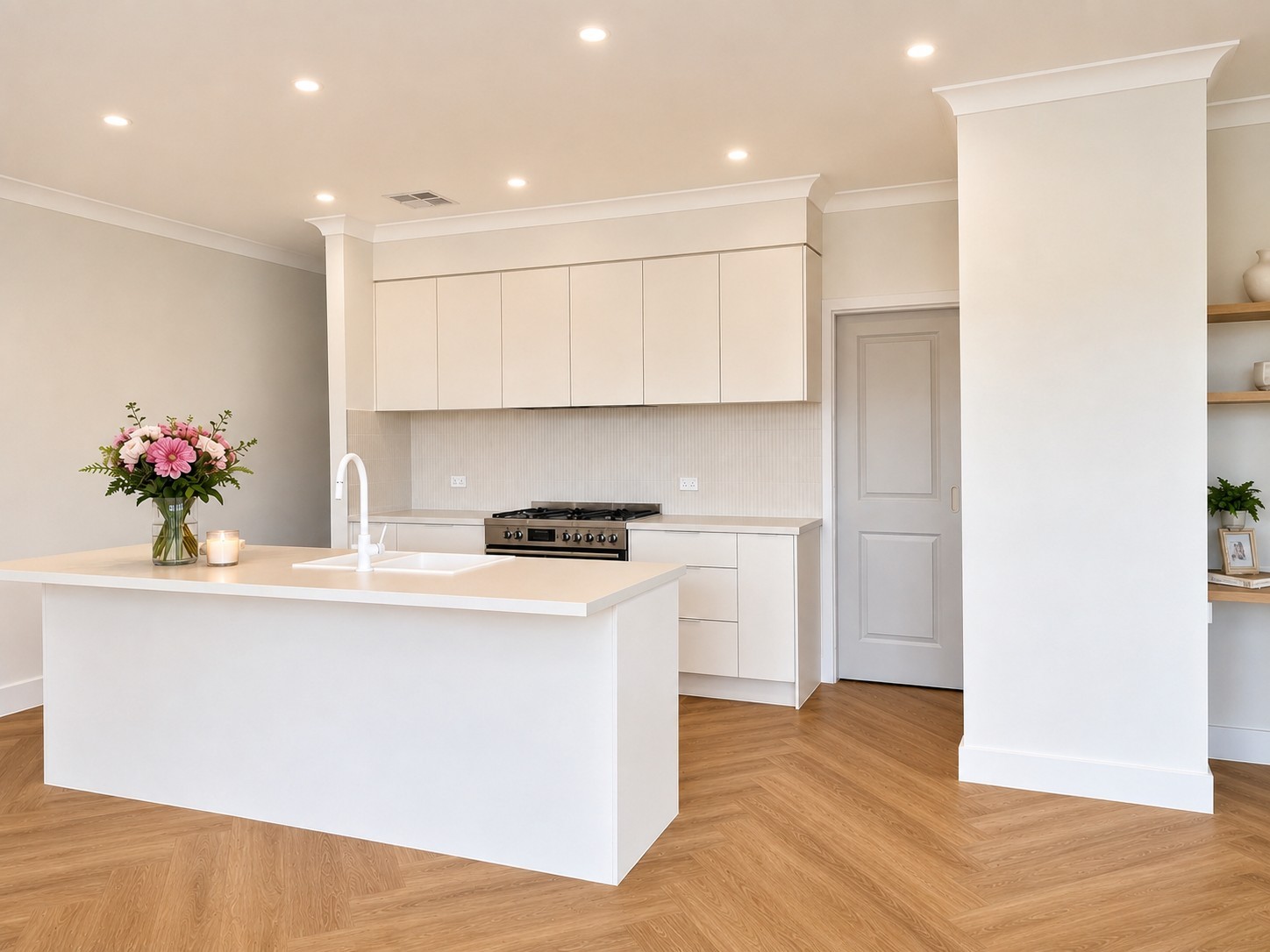 Warm modern kitchen interior by Richards Carpentry and Constructions