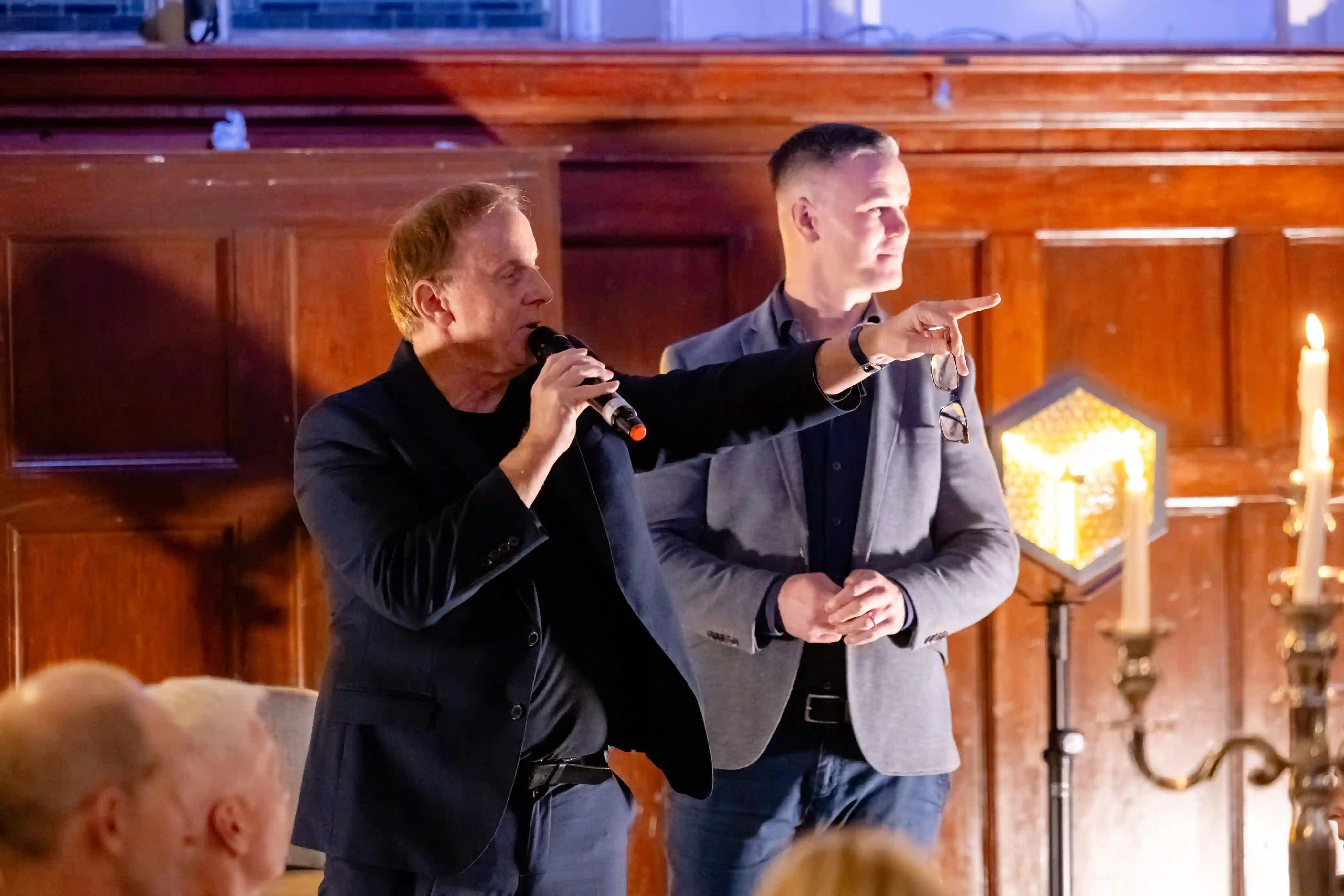 Ian Stafford and Johnny Sextion at a sporting club Ireland event