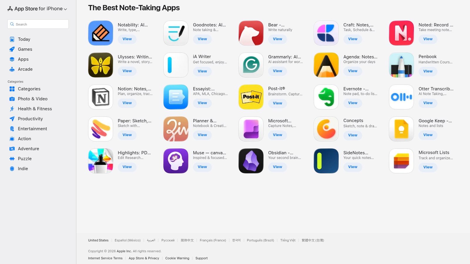 Apple App Store (iPhone/iPad curated collection)