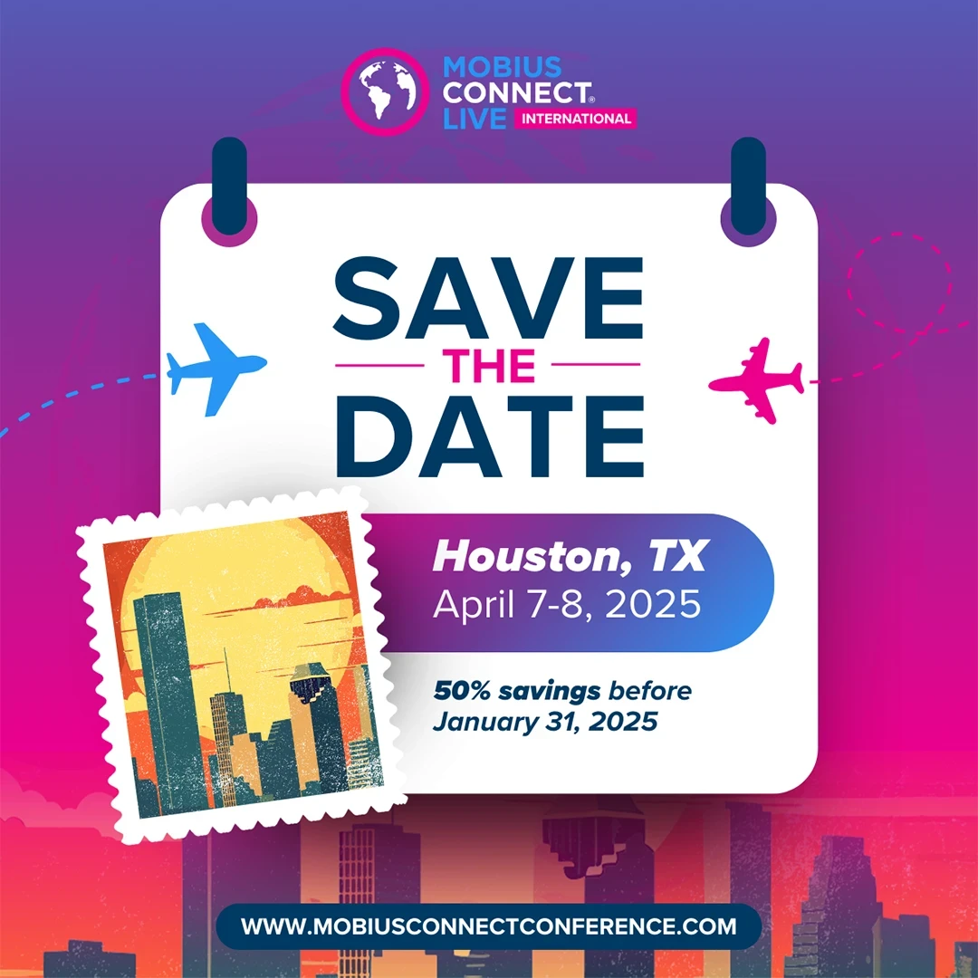 Social media campaign visuals for Mobius Connect event