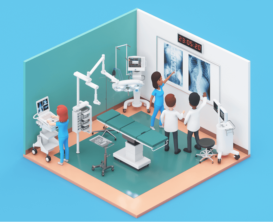 doctor network looking at x-rays