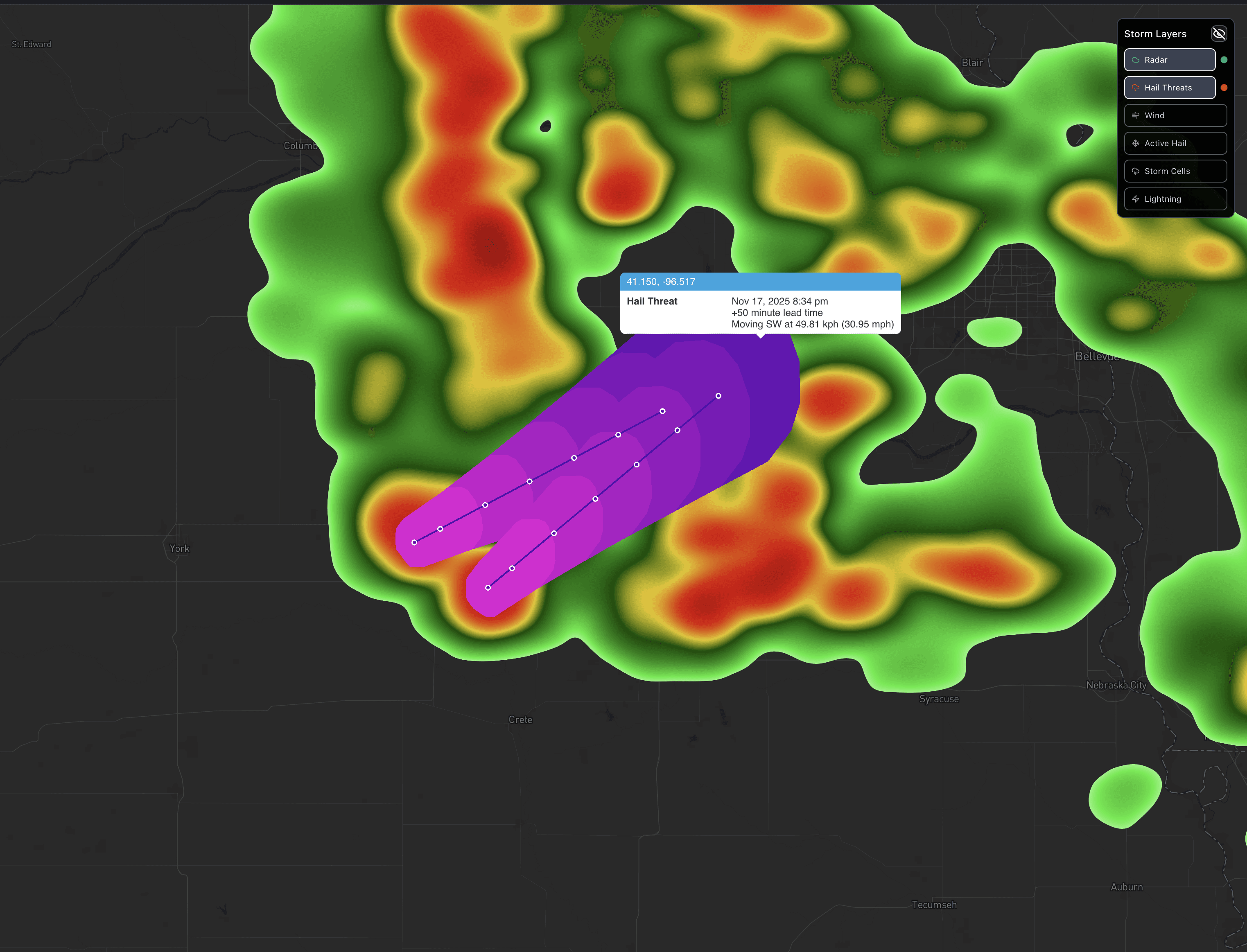 SkyVision™ Interactive Hail Map