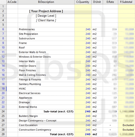 Concept Estimate CostX Screenshot by SubsQS Ltd