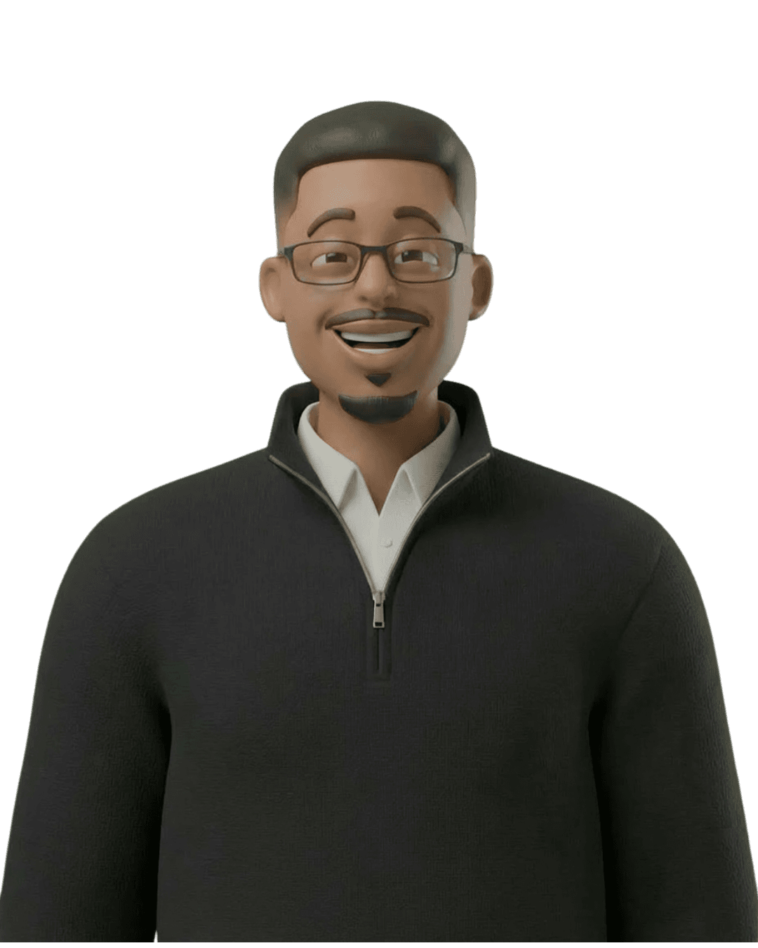 Professional woman in a suit standing in an office setting.