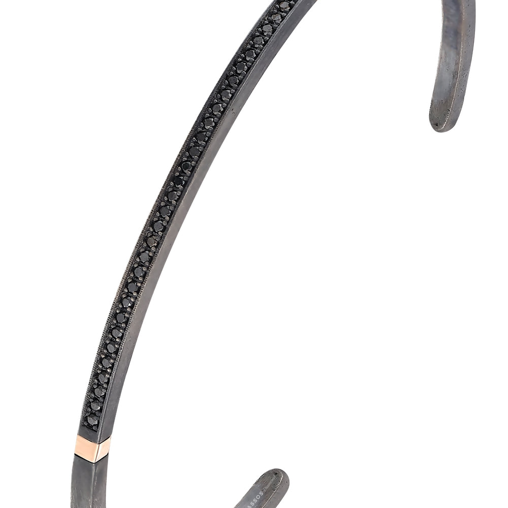 0.19 Karat Pırlantalı 14 Ayar Altın ve Gümüş Erkek Bileklik