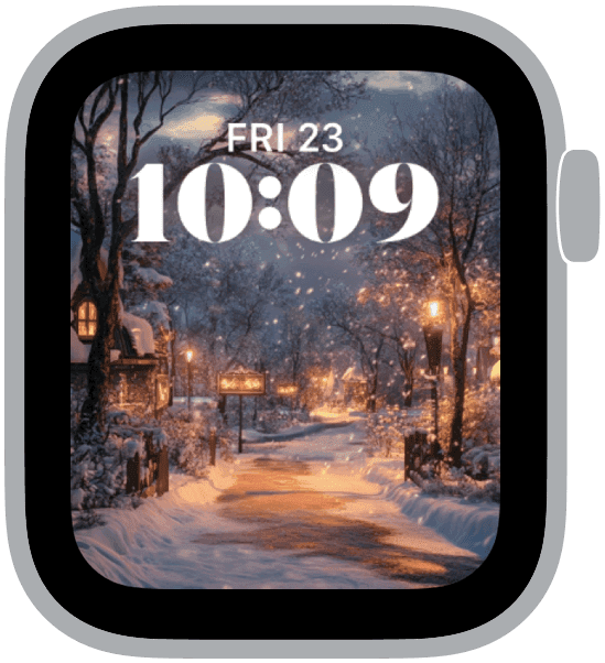 an apple watch face from the winter wonderland collection