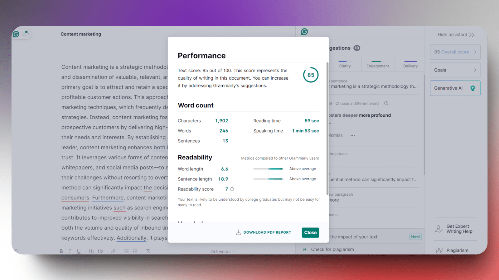 Simplified - Content Score