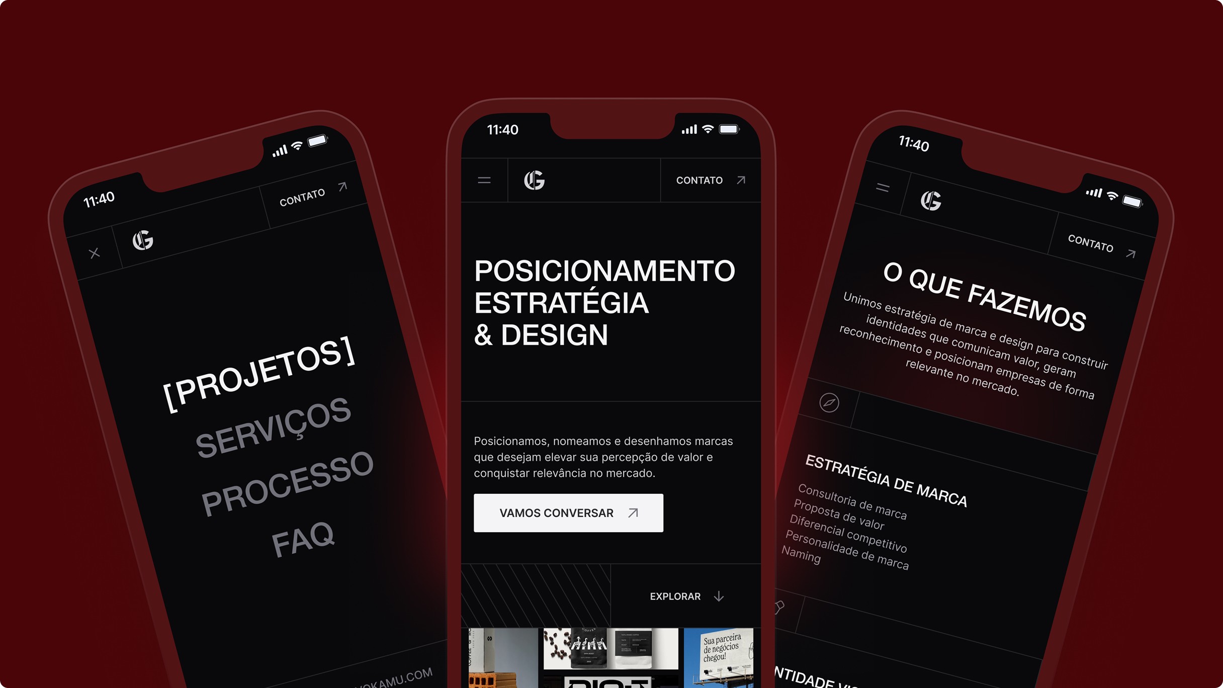 Mockup do site do Gustavo Kamú