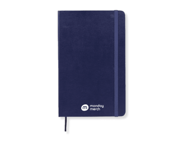 Custom soft-touch notebook with company branding for premium corporate gifts