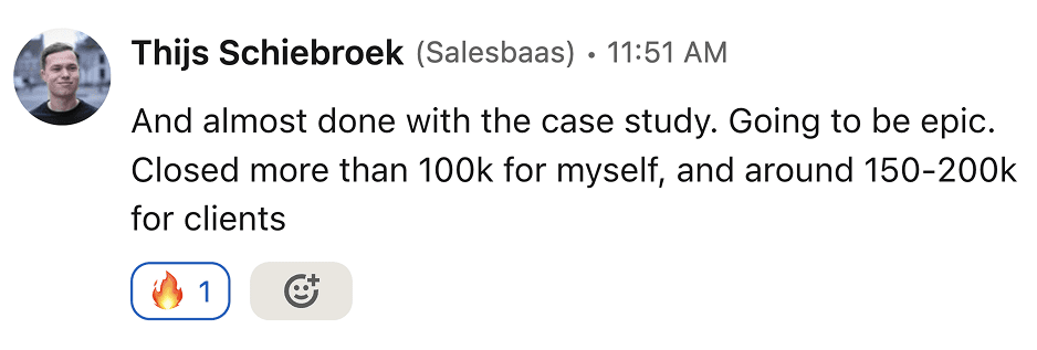 Thijs Schiebroek from Salesbaas: closed more than 100k for myself, 150-200k for clients using Breakcold