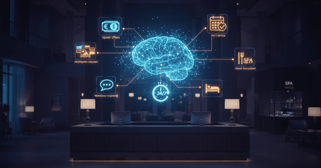 Hôtels : Votre réception répond 127 fois par jour aux mêmes questions (parking, horaires, équipements) - Comment l'IA libère 68% de ce temps ET booste le RevPAR de 28€