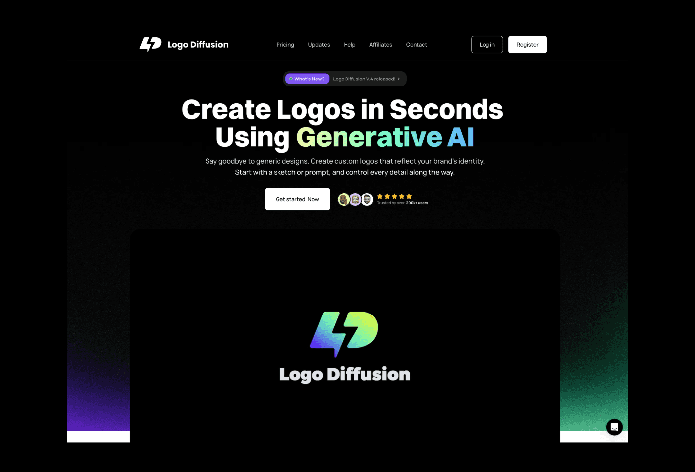 Logodiffusion AI logo generator