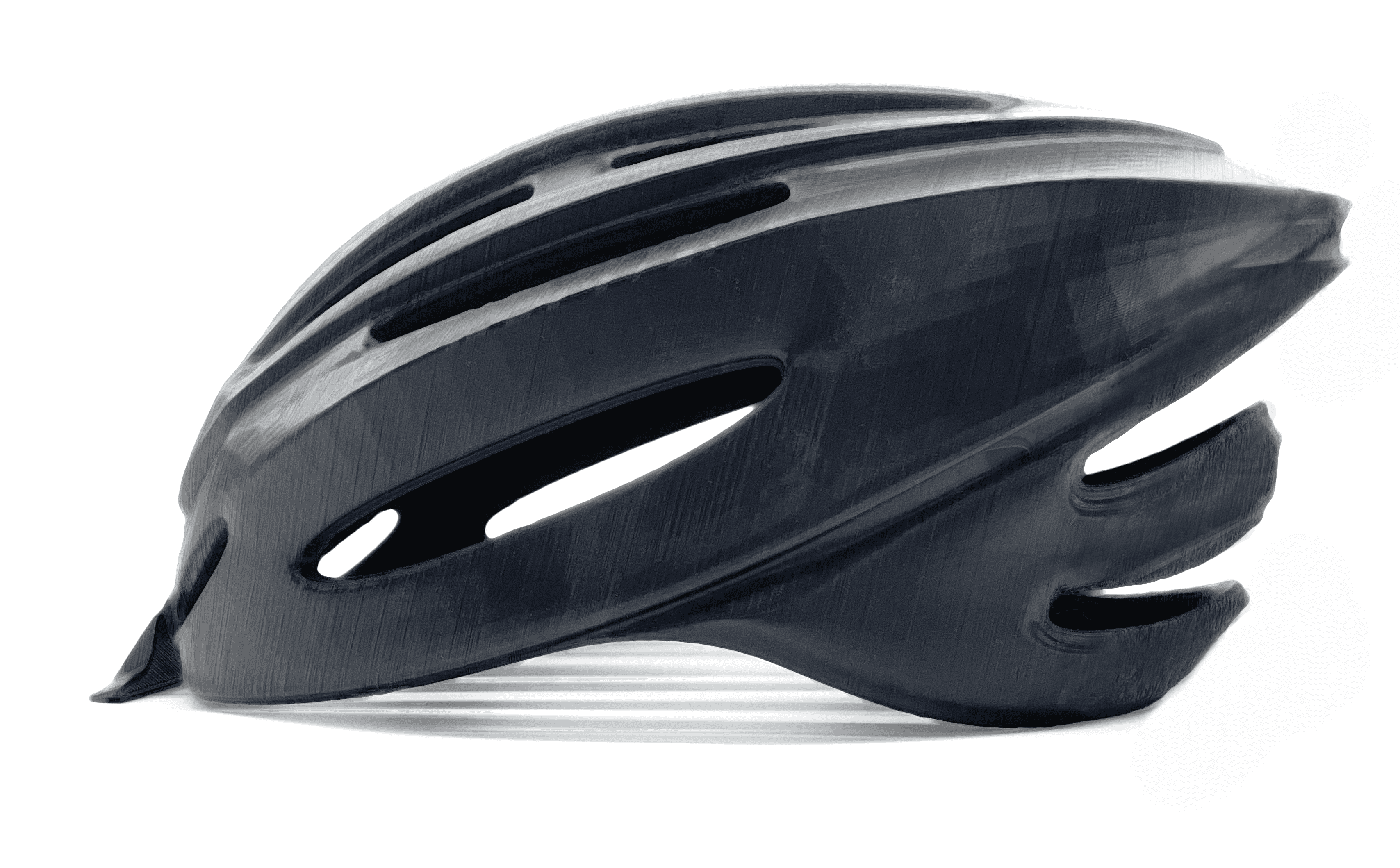 3d printed pla bicycle helmet model black fdm