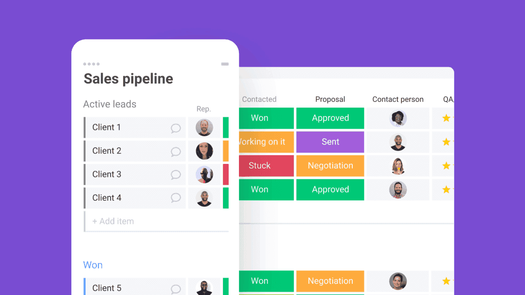 Illustration of Monday CRM app