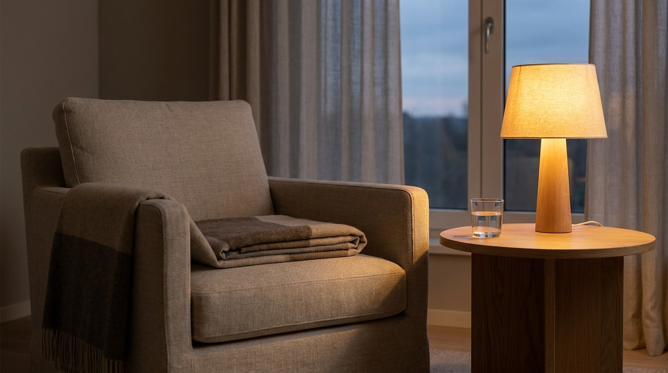 A patient resting comfortably at home the evening after treatment