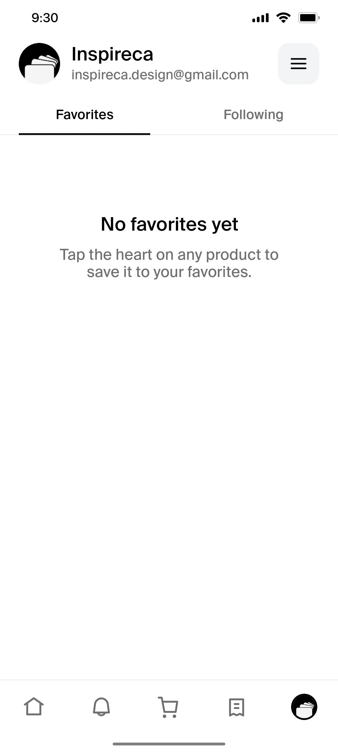 Shop App Favorite Screen