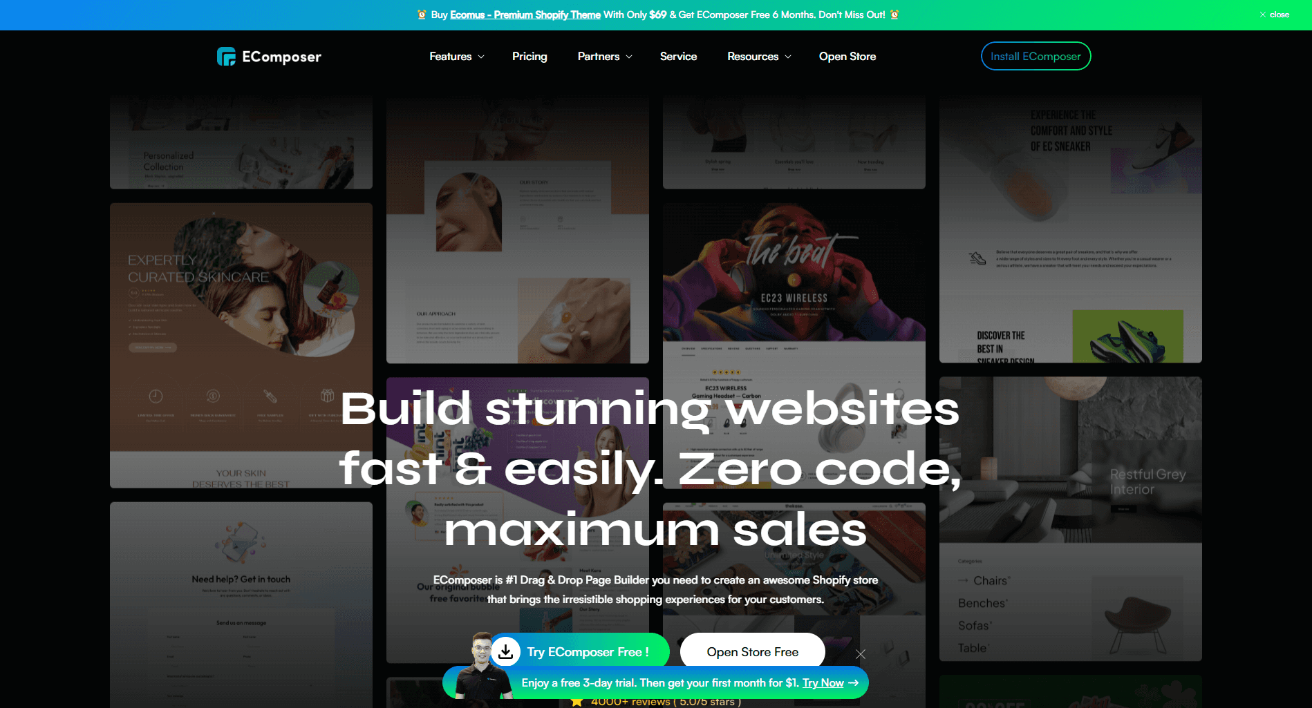 EComposer - Shogun page builder alternatives