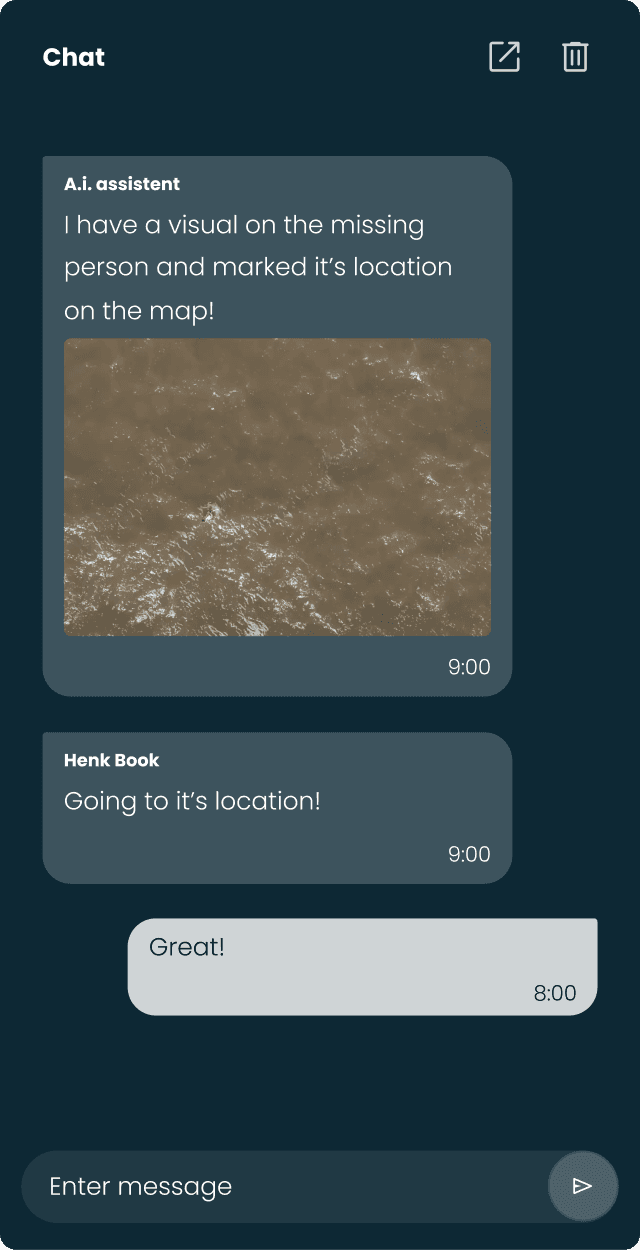 User Interface of showing chat feature