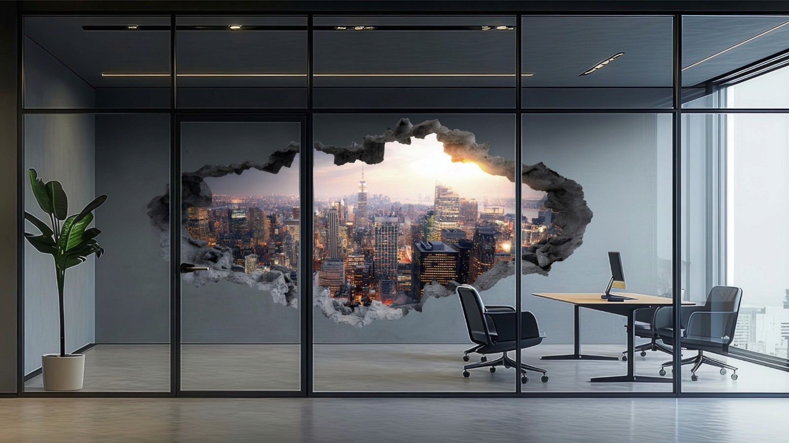 Single tree in a field with light rays.