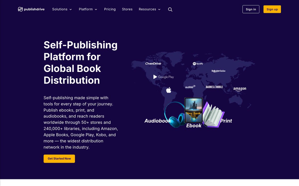 The PublishDrive home page