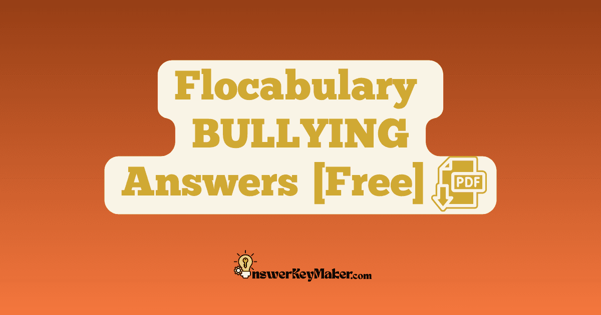 Flocabulary BULLYING Quiz Read & Respond Answer Key PDF