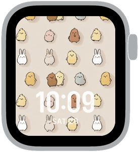 soft critters Apple Watch face preview 5 featuring spring.