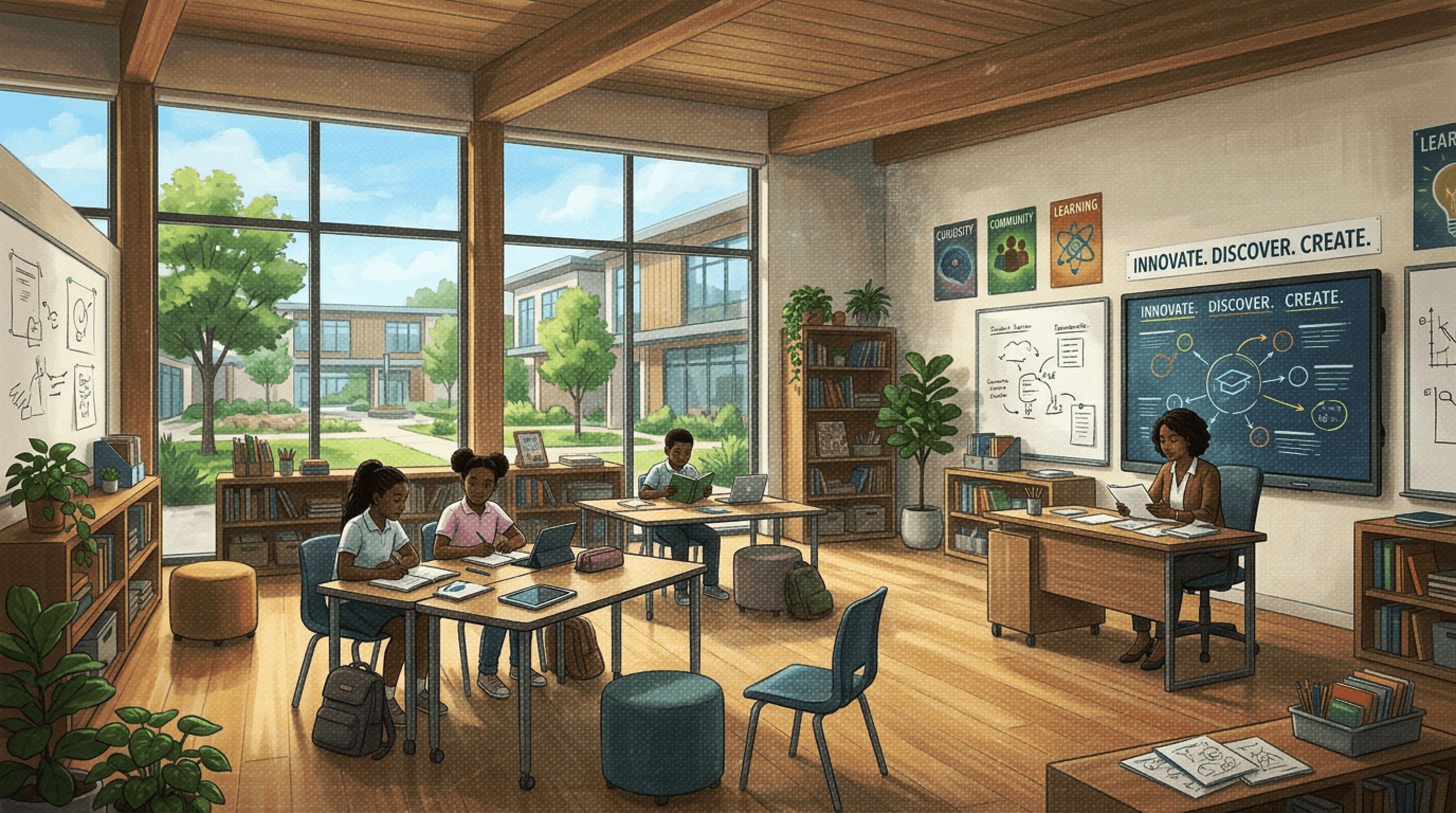 boy writing on printer paper near girl