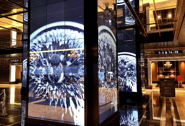 Many videowalls at cosmopolitan hotel