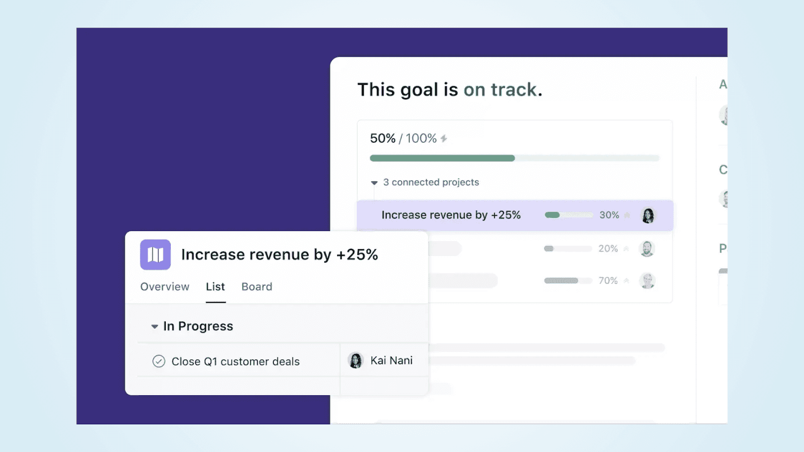 Asana’s goal-aligned project tracker