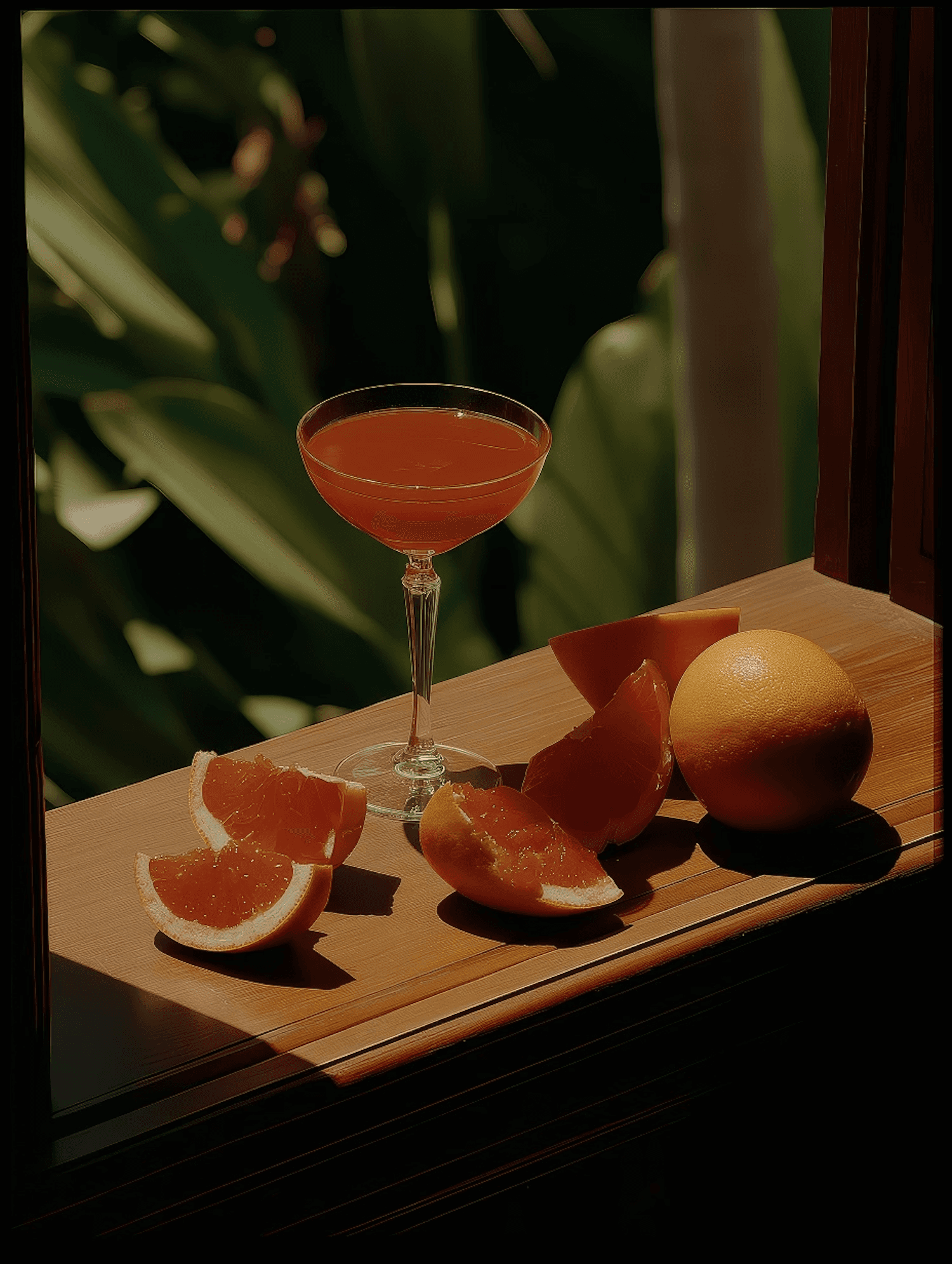 A refreshing cocktail with fresh orange