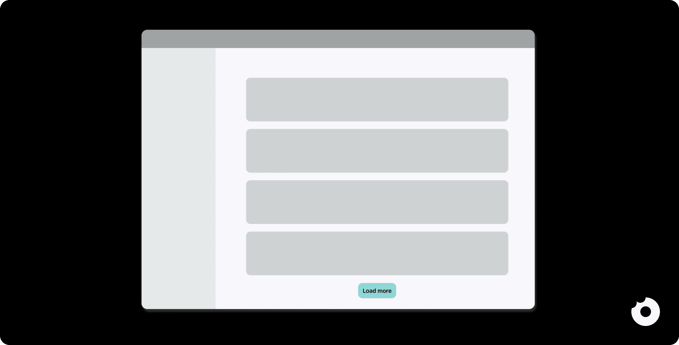 Load more button wireframe. 