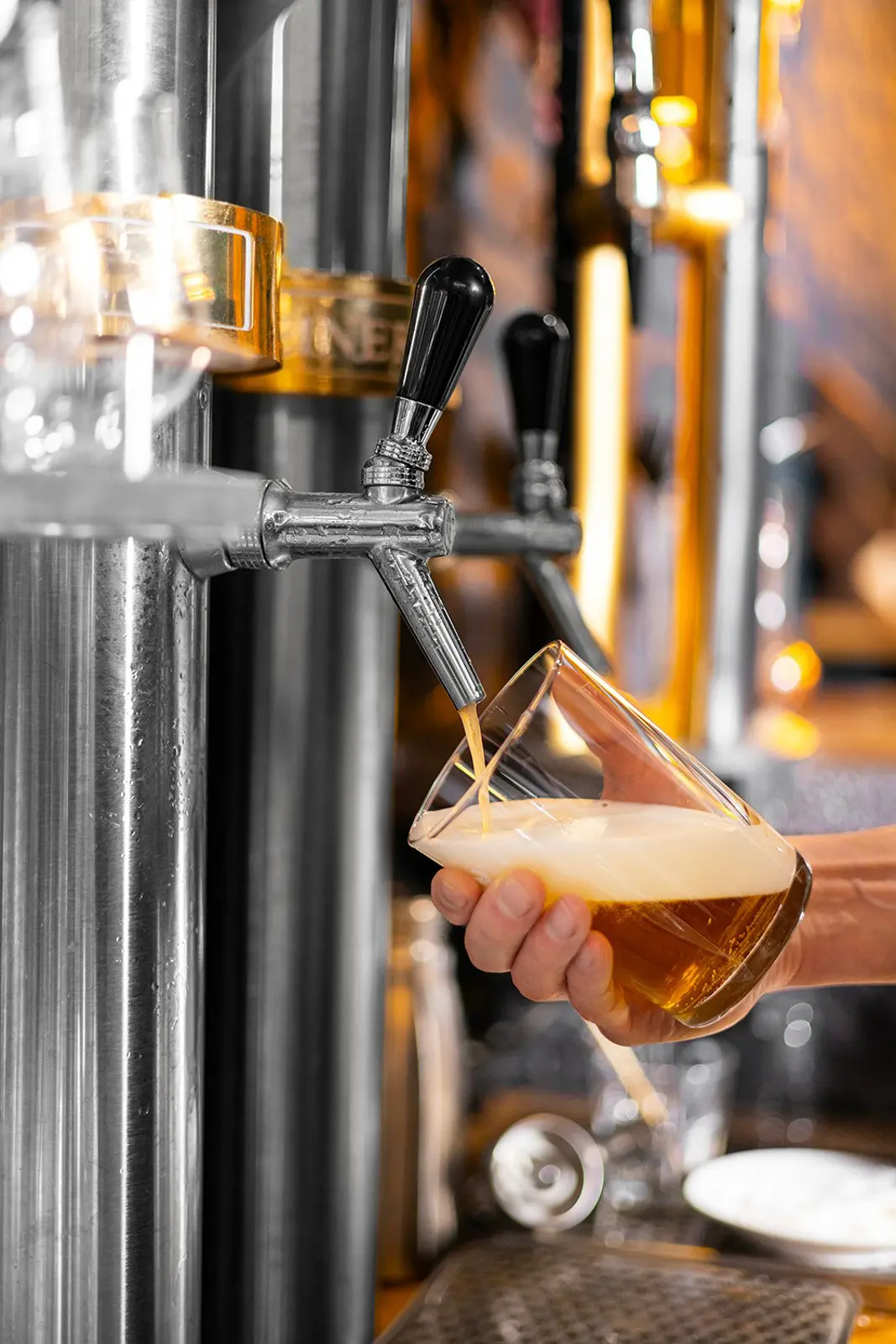 a room with metal pipes