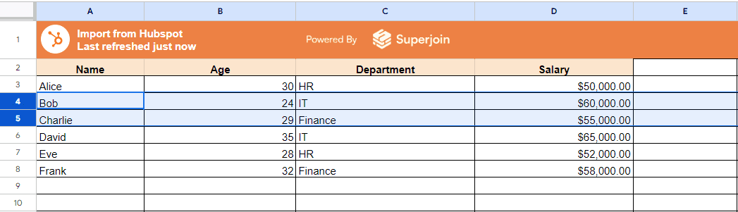 Select the Rows