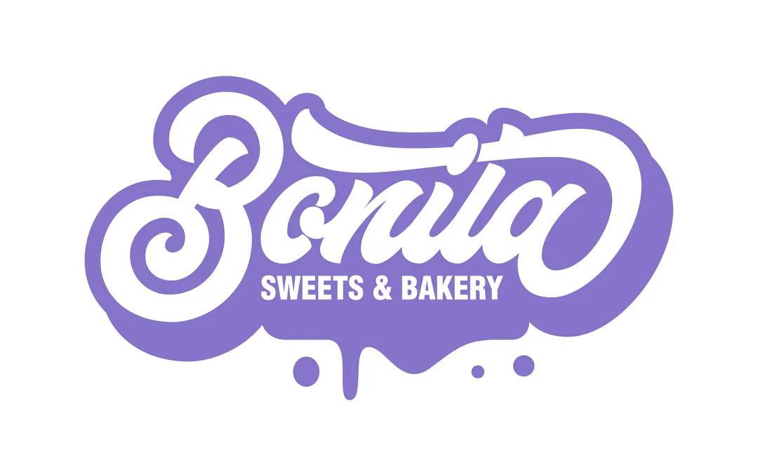 Bonita Sweets & Bakery logo in purple playful script