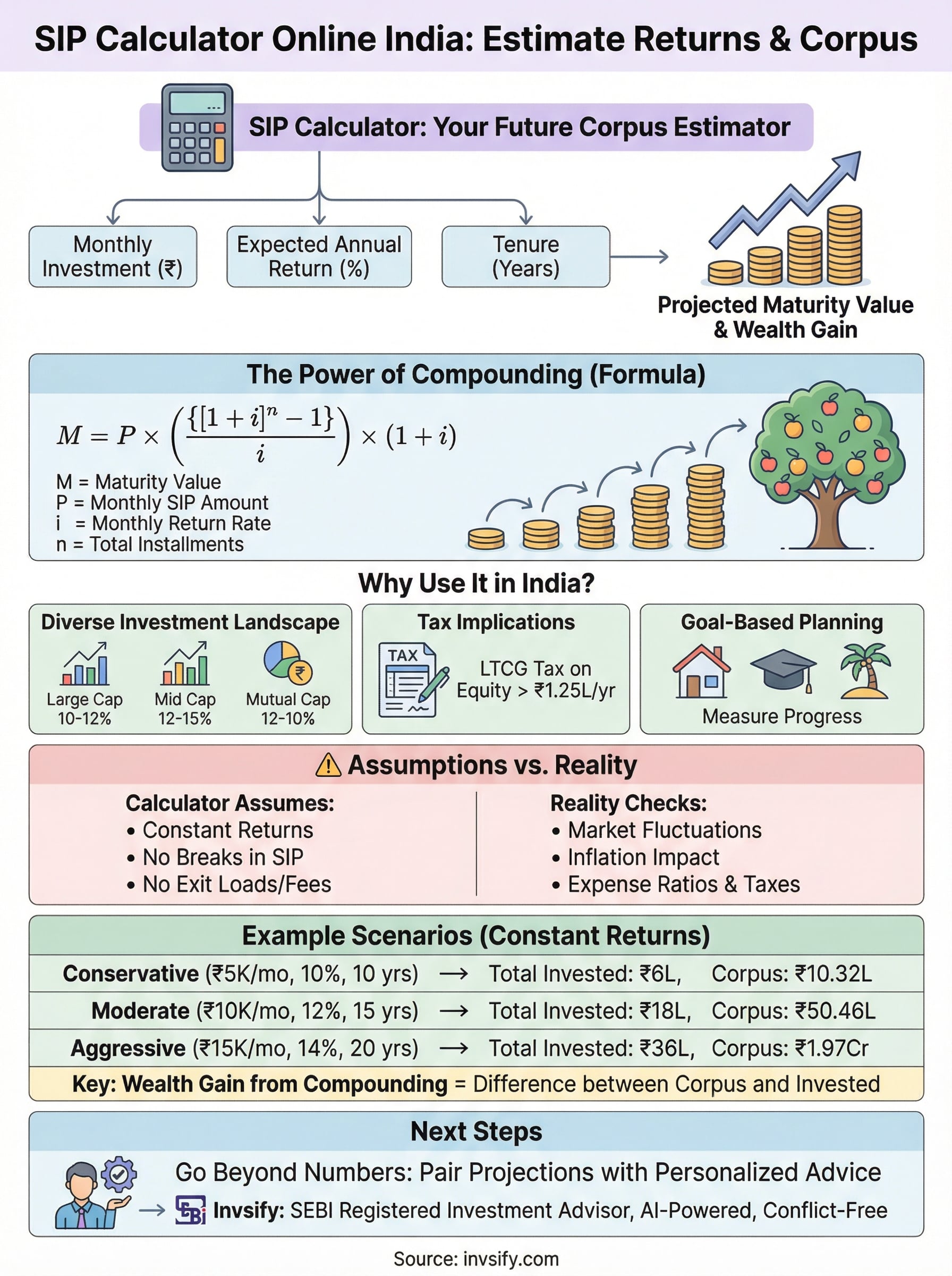 sip calculator online india infographic